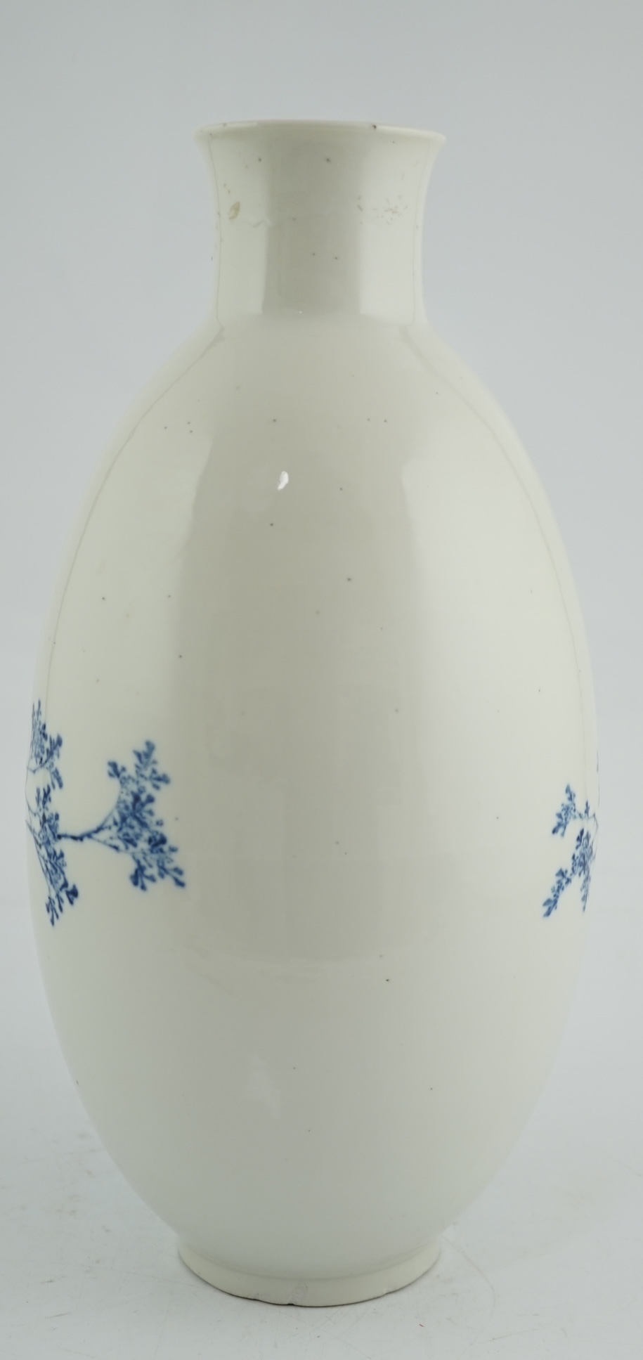 A large Chinese blue and white ovoid vase, early 20th century, firing crack